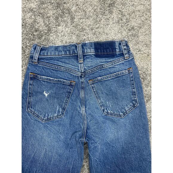 Abercrombie & Fitch Size 0 The 90s Straight Ultra High Rise Distressed - Picture 6 of 7